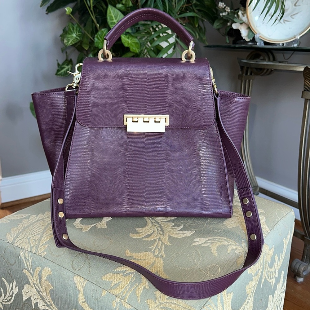 Z Spoke By Zac Posen Eartha Hinged Top Handle Plum RETIRED color 🖤 EUC